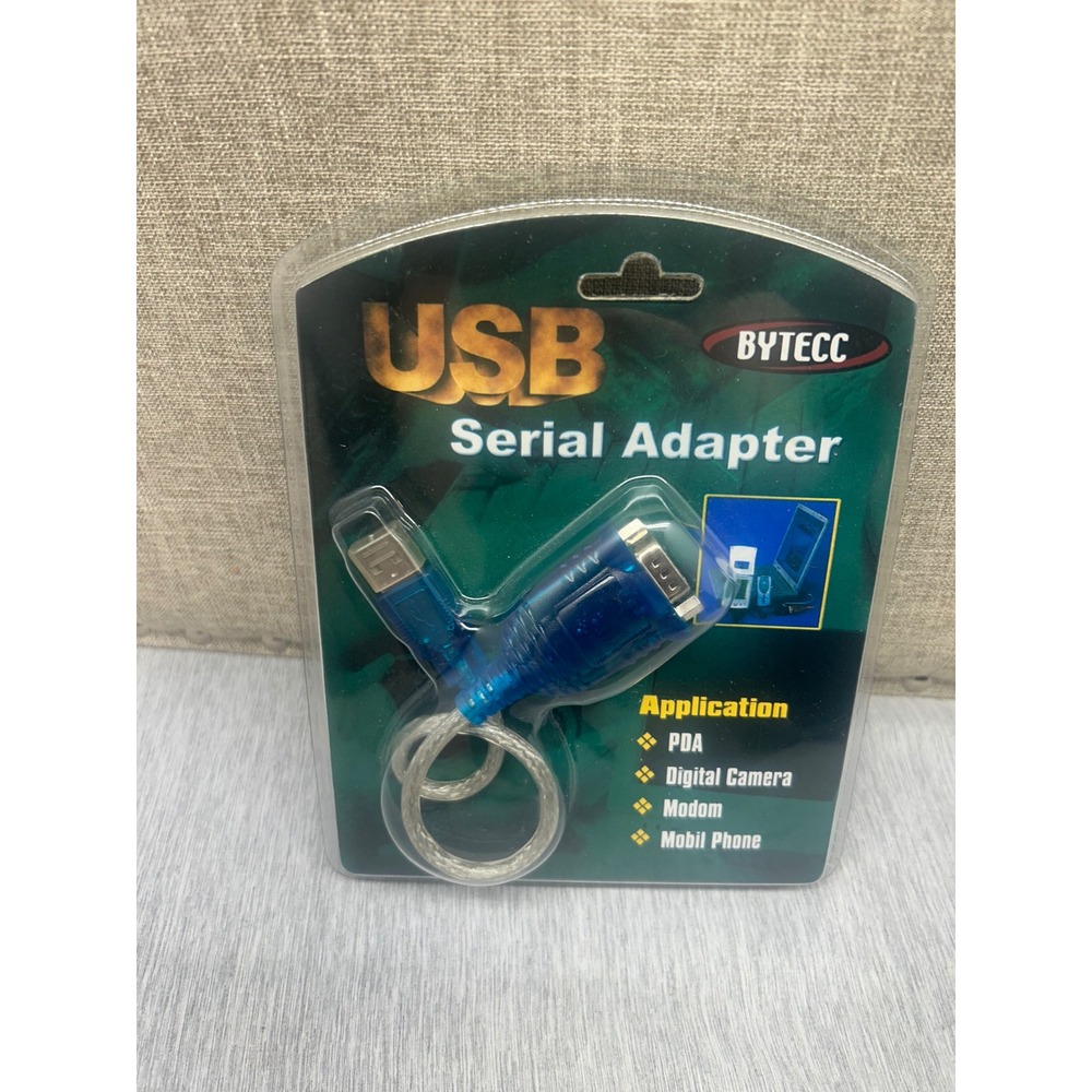Bytecc BT-RS232 USB to Serial RS-232 DB9 Adapter‎ Cable Blue New Sealed